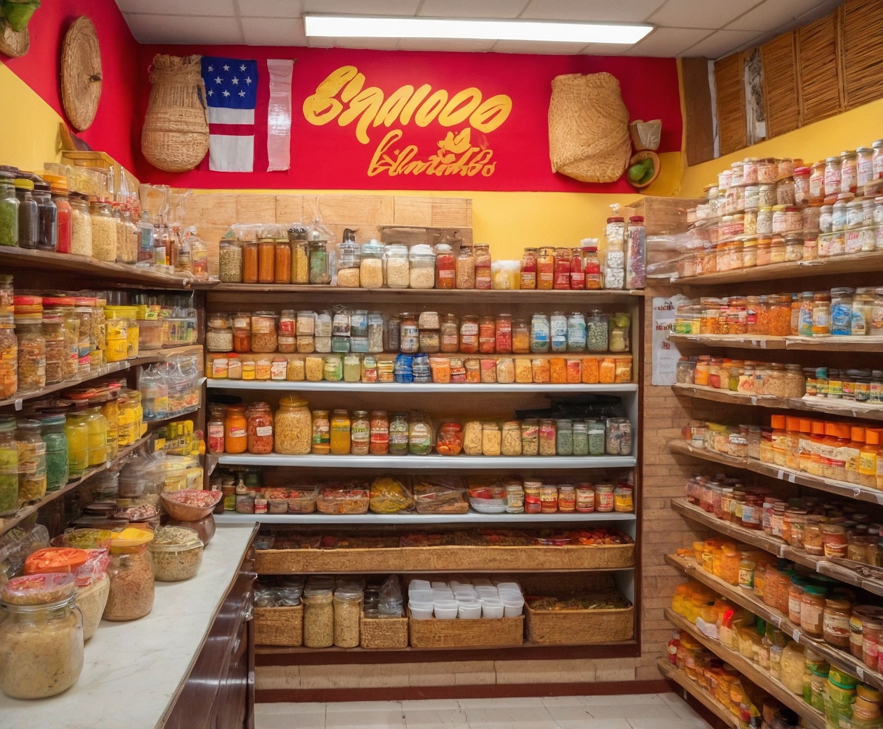 Tienda colorida con productos auténticos.